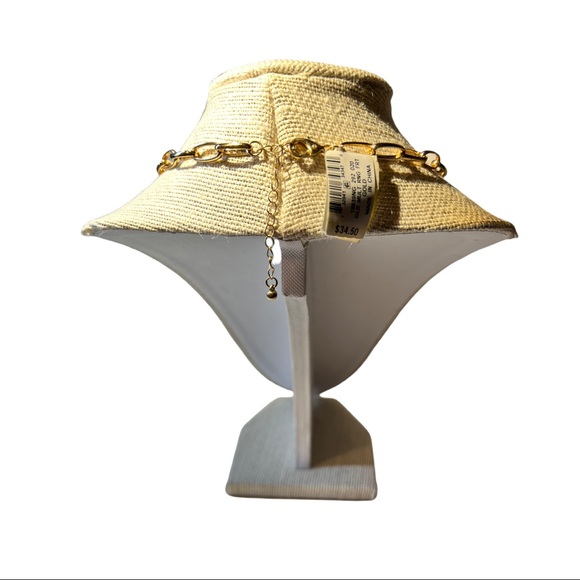 INC BRILLIANT GoldTone Chain Necklace with center circular design NEW WITH TAGS - Picture 9 of 12